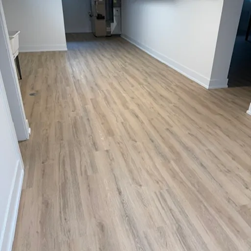 Light hardwood plank flooring installed in Royal Oak, MI